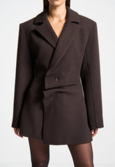 Wool Asymmetric Blazer Dress